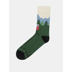 Zelené unisex ponožky s motívom Tatier Fusakle Hrebienok vyobraziť