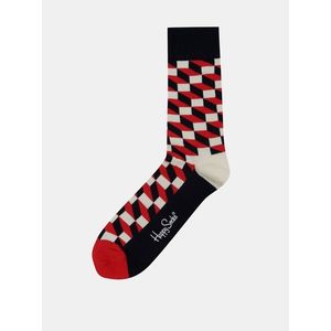 Červeno-bielo-modré unisex vzorované ponožky Happy Socks Filled Optic vyobraziť