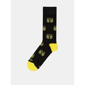 Žlto–čierne unisex ponožky Fusakle Na zdravi vyobraziť