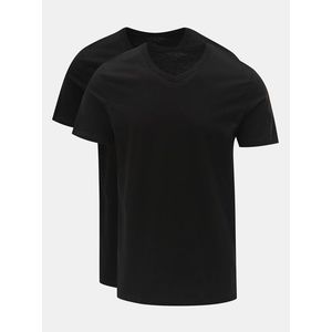 Balenie dvoch čiernych basic tričiek s véčkovým výstrihom Jack & Jones vyobraziť