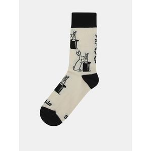 Krémovo–čierne ponožky s motívom Boba a Bobka Fusakle vyobraziť
