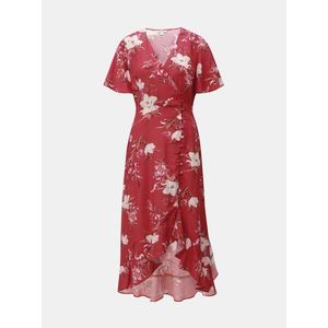 Červené kvetované zavinovacie šaty Miss Selfridge vyobraziť