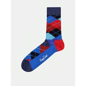 Červeno–modré vzorované ponožky Happy Socks Argyle vyobraziť