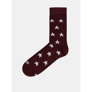 Vínové vzorované ponožky Fusakle Hviezda čoko vyobraziť