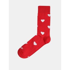 Červené vzorované ponožky Fusakle Láska vyobraziť