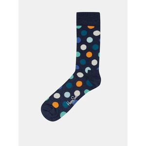 Modré unisex ponožky s farebnými bodkami Happy Socks Big Dots vyobraziť
