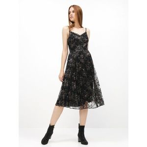Čierne kvetované šaty na ramienka Dorothy Perkins vyobraziť