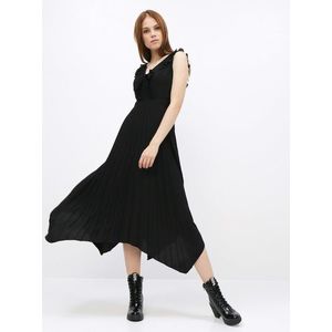 Čierne šaty s plisovanou sukňou Dorothy Perkins vyobraziť