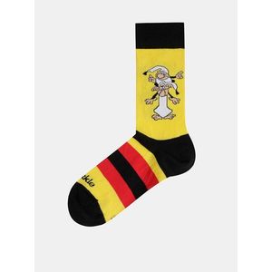 Žlté vzorované ponožky Fusakle Kremienok a Chocholusik vyobraziť