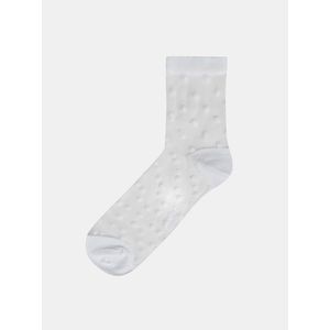 TRENDY SOCKS - Módní silonkové ponožky s puntíky - bílá vyobraziť