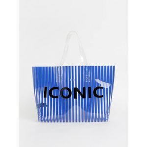Modrá transparentná pruhovaná plážová taška Pieces Nina vyobraziť