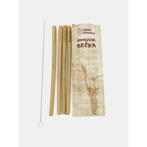 Sada štyroch bambusových slamiek s čistiacou kefkou Česká síťovka vyobraziť