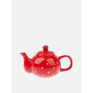 Červená bodkovaná kanvička na čaj Dakls vyobraziť