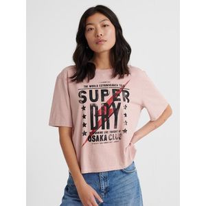 Svetloružové dámske tričko s potlačou Superdry vyobraziť