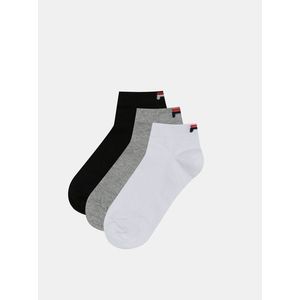 Sada troch párov ponožiek v bielej, čiernej a šedej farbe FILA vyobraziť