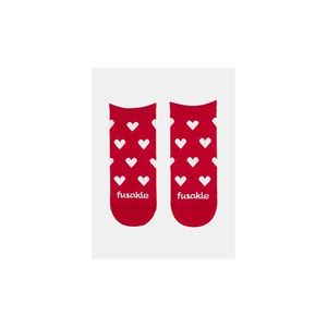Červené vzorované členkové ponožky Fusakle Láska vyobraziť