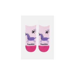 Ružové vzorované členkové ponožky Fusakle Jednorožec ružový vyobraziť