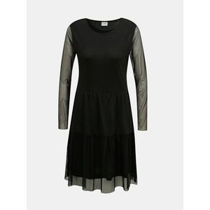 Čierne šaty s priesvitnými rukávmi Jacqueline de Yong Dixie vyobraziť