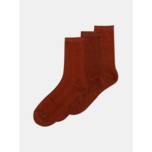 Sada troch párov hnedých ponožiek ONLY Abarna vyobraziť