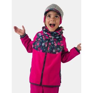 Ružová dievčenská softshellová bunda s fleecem Unuo vyobraziť