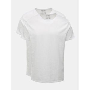 Súprava dvoch slim fit basic tričiek pod košeľu v bielej farbe Blend vyobraziť