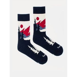 Tmavomodré vzorované ponožky Fusakle Panoramata vyobraziť