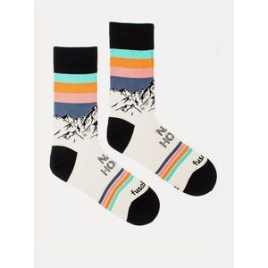 Krémové vzorované ponožky Fusakle Ráno na horách vyobraziť