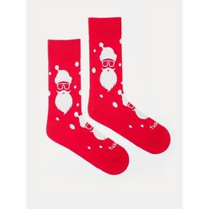 Červené vzorované ponožky Fusakle Hipstamráz vyobraziť
