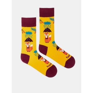 Žlté vzorované ponožky Fusakle Liška vyobraziť