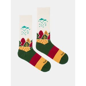 Krémovo-zelené vzorované ponožky Fusakle Naše krajina vyobraziť