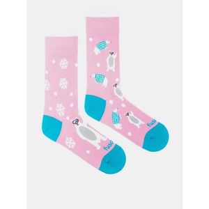 Ružové vzorované ponožky Fusakle Snowflake méďa vyobraziť
