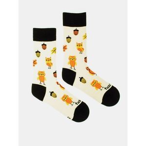 Krémové vzorované ponožky Fusakle Sova vyobraziť