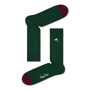 Ponožky Happy Socks Ribbed Embroidery Game Set dámske, zelená farba vyobraziť