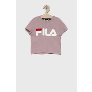 Detské bavlnené tričko Fila ružová farba vyobraziť