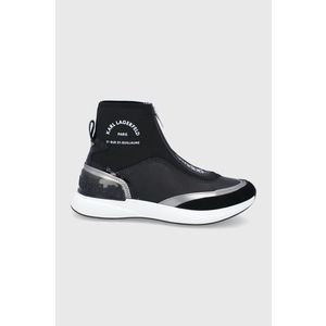 Topánky Karl Lagerfeld čierna farba, na plochom podpätku vyobraziť