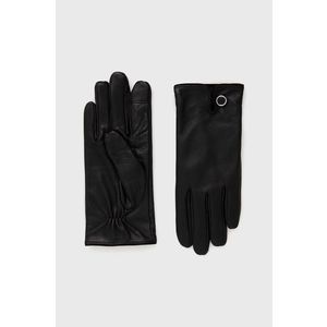 Kožené rukavice Lauren Ralph Lauren dámske, čierna farba vyobraziť