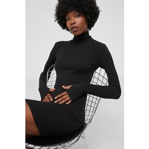 Šaty Answear Lab čierna farba, mini, priliehavé vyobraziť