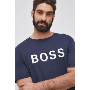 Bavlnené tričko Boss Athleisure tmavomodrá farba, s potlačou vyobraziť