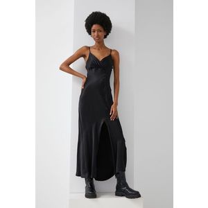 Šaty Answear Lab čierna farba, midi, priliehavé vyobraziť