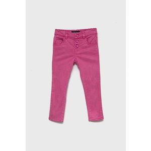 Detské nohavice Guess ružová farba, jednofarebné vyobraziť