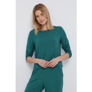 Pyžamové tričko s dlhým rukávom GAP dámske, zelená farba vyobraziť