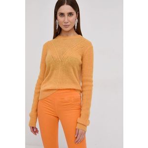 Vlnený sveter Patrizia Pepe dámsky, oranžová farba, tenký vyobraziť