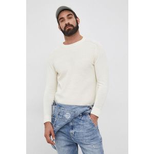 Bavlnený sveter Pepe Jeans Jason pánsky, krémová farba, ľahký vyobraziť