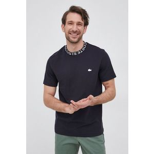 Tričko Lacoste pánske, tmavomodrá farba, jednofarebné vyobraziť