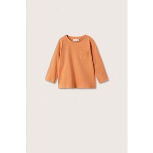 Detská bavlnená košeľa s dlhým rukávom Mango Kids Marcos oranžová farba, jednofarebná vyobraziť