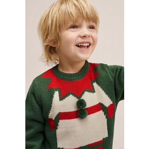 Detský sveter Mango Kids Elfo zelená farba, ľahký vyobraziť