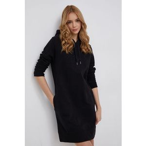 Bavlnené šaty Tommy Hilfiger čierna farba, mini, rovné vyobraziť