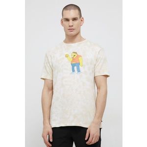 Bavlnené tričko Billabong x The Simpsons žltá farba, s potlačou vyobraziť
