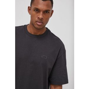 Bavlnené tričko Lee šedá farba, jednofarebné vyobraziť