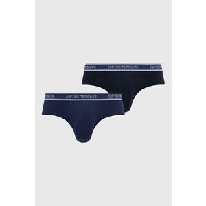Slipy Emporio Armani Underwear (2-pack) pánske, tmavomodrá farba vyobraziť